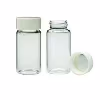 Fiole scintillation liquide, 20 mL, boro, cap vissé 22-400 prémonté résine UF blanc, joint film métallique x 500