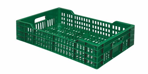 Caisse ajourée PEHD recyclé 600x400x135mm 25l vert
