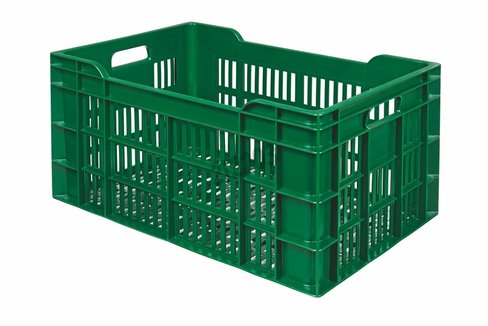 Caisse ajourée PEHD recyclé 600x400x300mm 60l vert