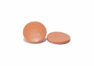 Septum, 13 mm, caoutchouc naturel rouge-orange/TFE transparent, 1,3 mm, 60° shore A x 1000