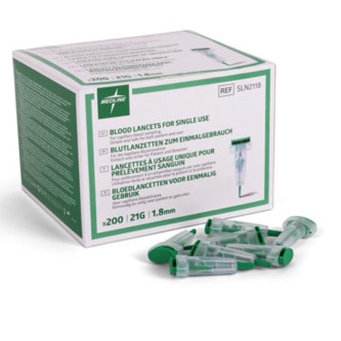 Autopiqueur 21G - profondeur 1,8 mm - flux normal - 1 carton de 18 boîtes de 200 unités