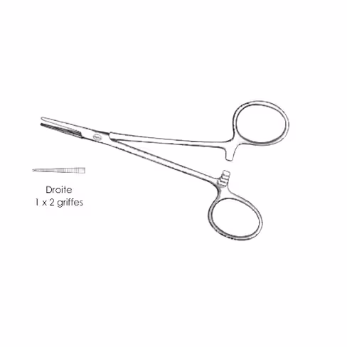 Pince Mosquito 12 cm droite avec griffes inox UU stérile/1 Boîte de 100 unités