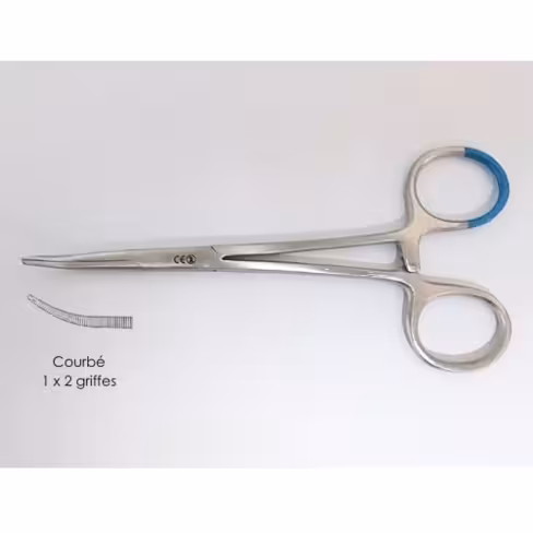 Pince Mosquito 20 cm courbe avec griffes inox UU stérile/1 Boîte de 100 unités