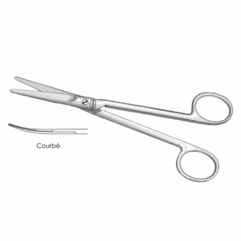 Ciseaux Mayo 14,5 cm courbes inox UU stérile/1 Boîte de 100 unités