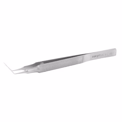 Pince à capsulorhexis MICS 1,8 mm - courbe - manche rond - boîte de 10 unités