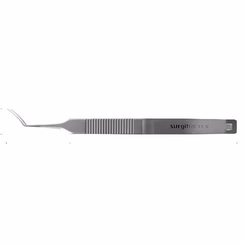 Pince capsulorhexis MICS action croisée - courbe - manche plat - boîte de 10 unités