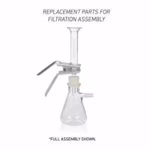 Ensemble de filtration sous vide 47 mm en verre borosilicaté de Type I clair avec support en verre fritté x 1