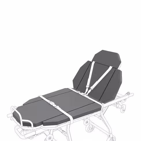 Matelas de remplacement pour brancard monobloc 420 CA XXL - 5 parties - housse thermosoudée - gris anthracite