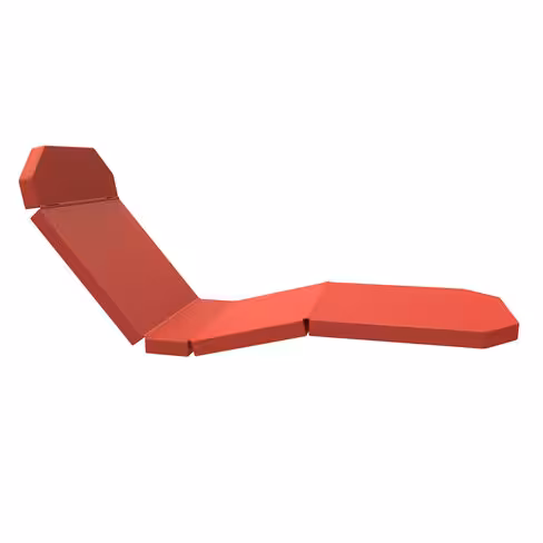 Matelas de remplacement pour brancard 930/940 - 5 parties - housse thermosoudée - rouge