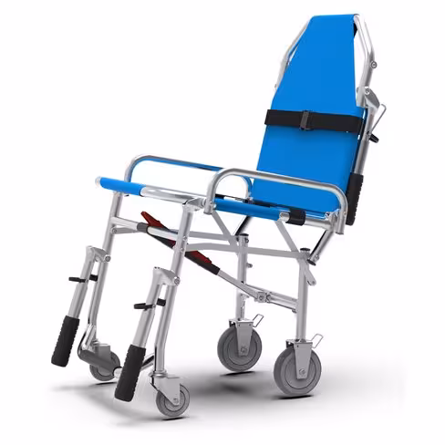 Chaise portoir pliante Confort Plus 44 avec accoudoirs - 4 roulettes dont avant pivotantes Ø 60 cm - lot de 2