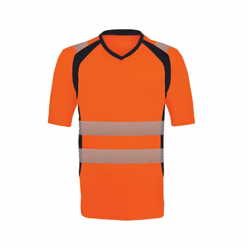 Tee-shirt haute visibilité manches courtes - Codupal - maille anti uv - orange fluo/marine - taille au choix