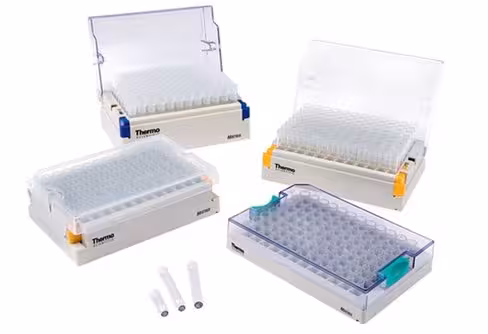 Portoir de type latch rack de 96tubes MATRIX 2d stérile volume 1,4 ml fond V x 10 x 96