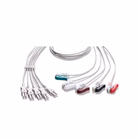 Câble IEC 5 brins à pince radiotransparent UU - pour moniteur Spacelabs - l. 90 cm - 1 unité