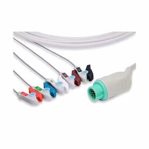 Câble IEC monobloc 5 brins à pince - pour moniteur Mindray Beneview - l. 3,3 m - 1 unité