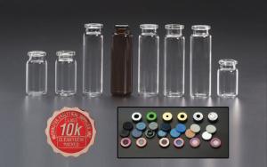 AlumiTin ouverture large 20 mm avec septa PTFE naturel/silicone bleue 0,125'' x 100