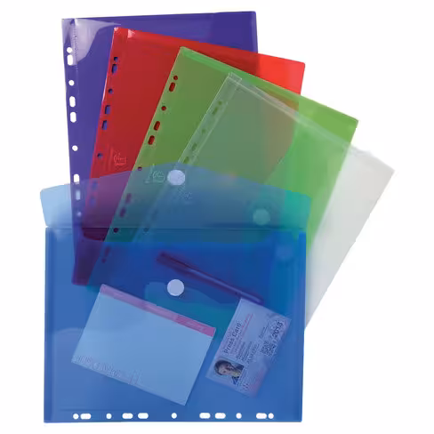 Pochette enveloppe A4 perforée exacompta pp lisse 20/100ème