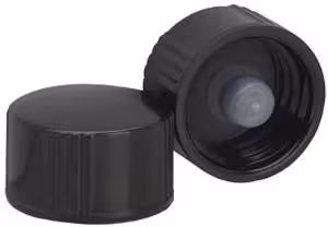 Cap vissé phénolique noir avec joint caoutchouc SBR x 100