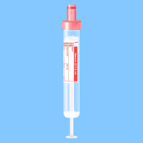 Tube S-MONOVETTE 7,5 ml sérum billes Ø 15 mm bouchon rouge étiquette x 500