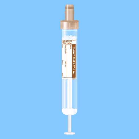 Tube S-MONOVETTE 7,5 ml sérum-gel Ø 15 mm bouchon marron étiquette x 500