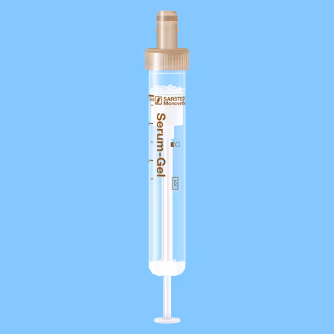 S-MONOVETTE 7,5 ml Sérum-gel 92 x 15, bouchon marron étiquette plastique x 500