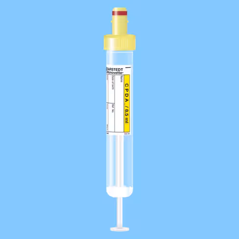 Tube S-MONOVETTE 8,5 ml CPDA Ø 15 mm bouchon jaune étiquette x 500