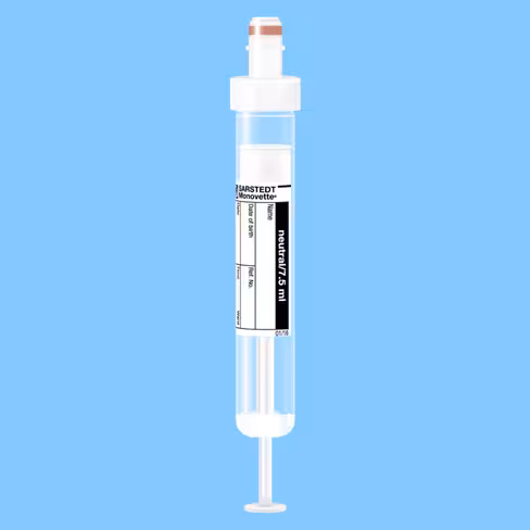 Tube S-MONOVETTE 7,5 ml sans additif Ø 15 mm bouchon blanc étiquette x 500