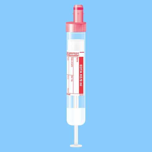 Tube S-MONOVETTE 9 ml EDTA K3 Ø 16 mm bouchon rouge étiquette x 500