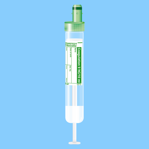 Tube S-MONOVETTE 9 ml Citrate-Coag Ø 16 mm bouchon vert étiquette x 500