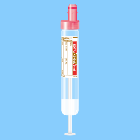 Tube S-MONOVETTE 9 ml EDTA K2 Gel Ø 16 mm bouchon rouge étiquette x 500