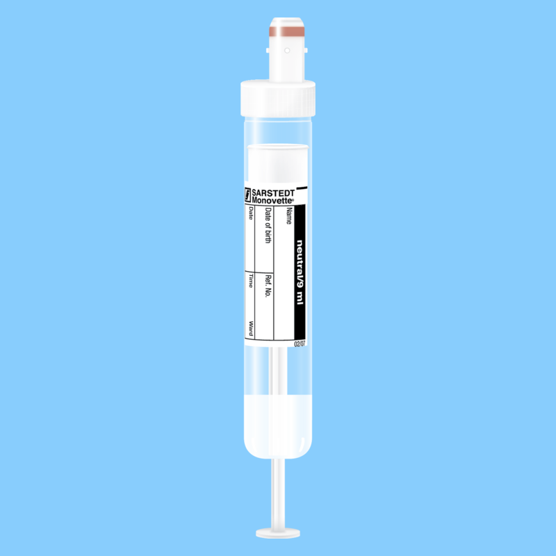 Tube S-MONOVETTE 9 ml sans additif Ø 16 mm bouchon blanc étiquette x 500