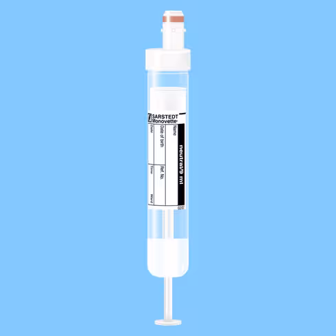 Tube S-MONOVETTE 9 ml sans additif Ø 16 mm bouchon blanc étiquette x 500