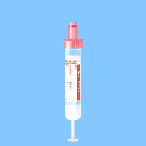 Tube S-MONOVETTE 5,5 ml sérum billes Ø 15 mm bouchon rouge étiquette x 500
