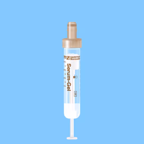 Tube S-MONOVETTE 4,7 ml sérum-gel Ø 15 mm bouchon marron étiquette plastique x 500