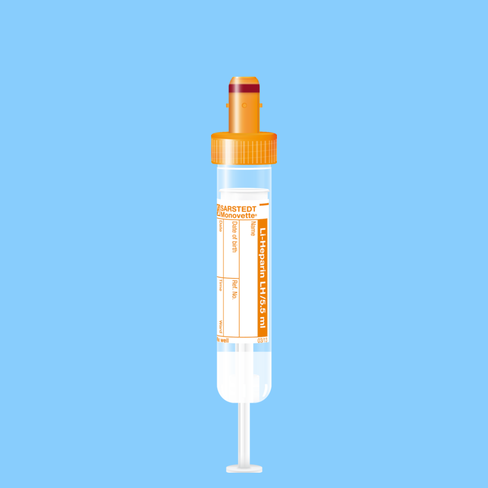 Tube S-MONOVETTE 5,5 ml Hép-Li Ø 15 mm bouchon orange étiquette x 500