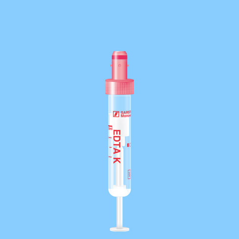 Tube S-MONOVETTE 2,6 ml EDTA K3 Ø 13 mm bouchon rouge étiquette plastique x 500
