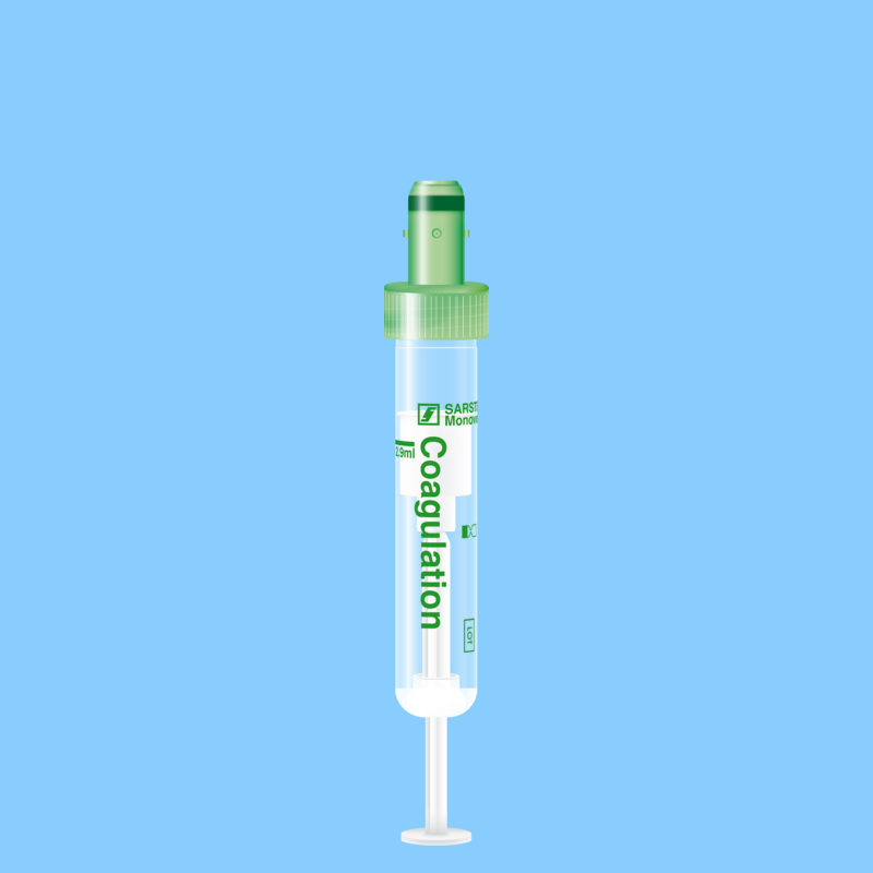 Tube S-MONOVETTE 2,9 ml Citrate-Coag Ø 13 mm bouchon vert étiquette plastique x 500