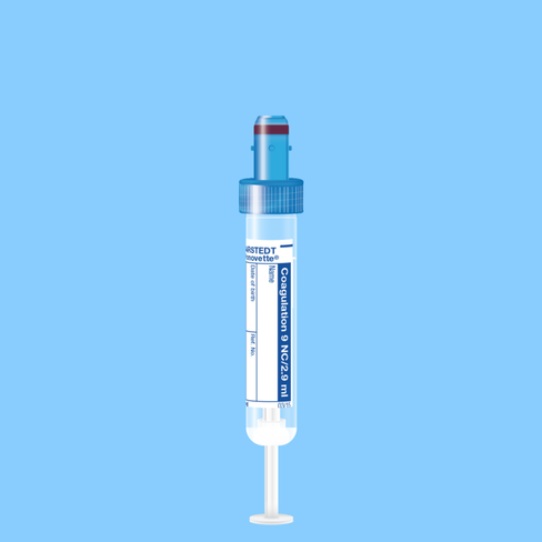 Tube S-MONOVETTE 2,9 ml Citrate Coag Ø 13 mm bouchon bleu étiquette x 500