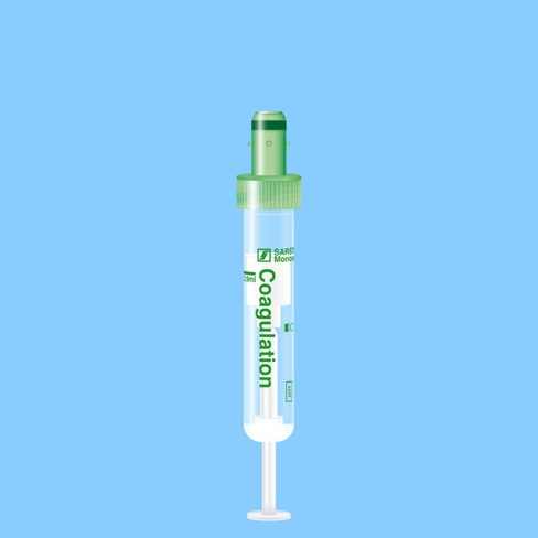 Tube S-MONOVETTE 2,9 ml Citrate-Coag Ø 13 mm bouchon vert étiquette plastique x 500