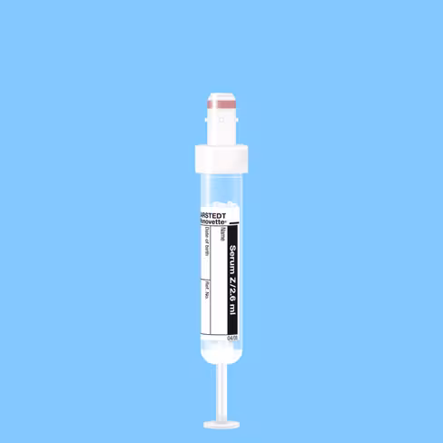 Tube S-MONOVETTE 2,6 ml sérum billes Ø 13 mm bouchon blanc étiquette x 500