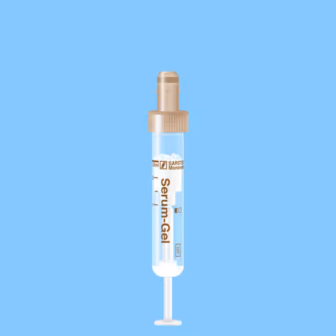 Tube S-MONOVETTE 2,6 ml sérum-gel Ø 13 mm bouchon marron étiquette plastique x 500