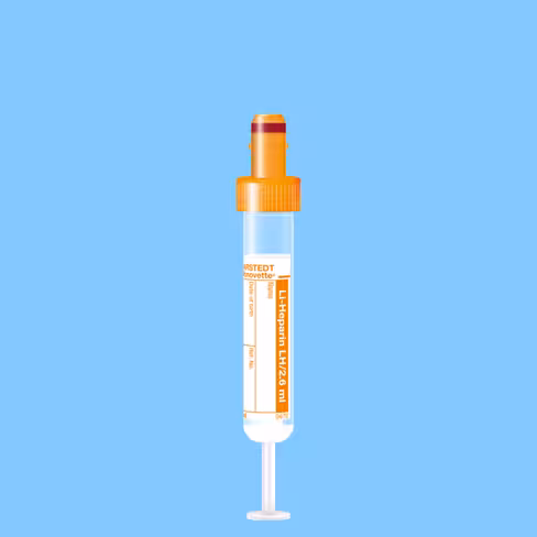 Tube S-MONOVETTE 2,6 ml héparine lithium Ø 13 mm bouchon orange étiquette x 500