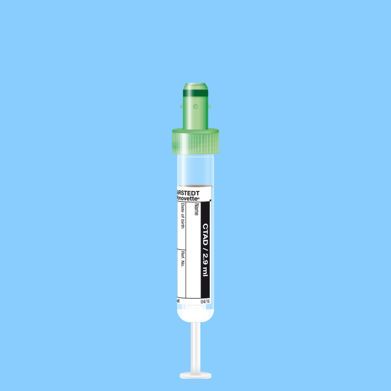 Tube S-MONOVETTE 2,9 ml CTAD Ø 13 mm bouchon vert étiquette x 500