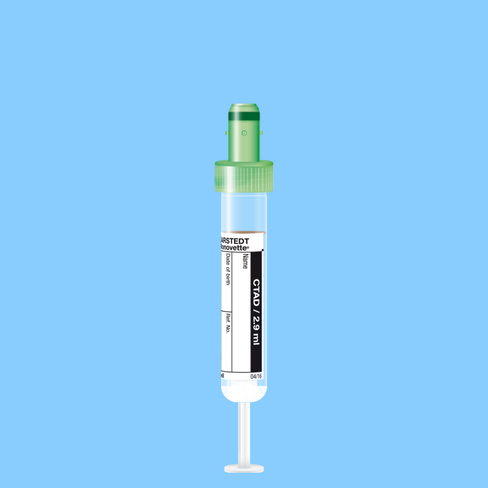 Tube S-MONOVETTE 2,9 ml CTAD Ø 13 mm bouchon vert étiquette x 500