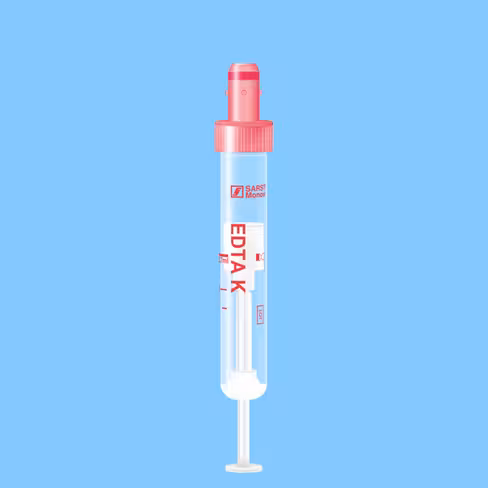 Tube S-MONOVETTE 2,7 ml EDTA K3 Ø 13 mm bouchon rouge étiquette plastique x 500