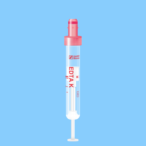Tube S-MONOVETTE 2,7 ml EDTA K3 Ø 13 mm bouchon rouge étiquette plastique x 500
