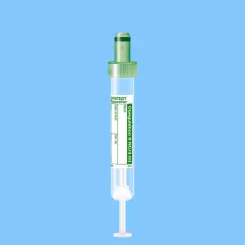 S-MONOVETTE 3,0 ml Citrate-Coag 75 x 13, bouchon vert x 500
