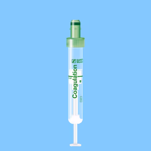 Tube S-MONOVETTE 3,0 ml Citrate-Coag Ø13 mm bouchon vert étiquette plastique x 500