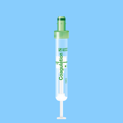 Tube S-MONOVETTE 3,0 ml Citrate-Coag Ø13 mm bouchon vert étiquette plastique x 500