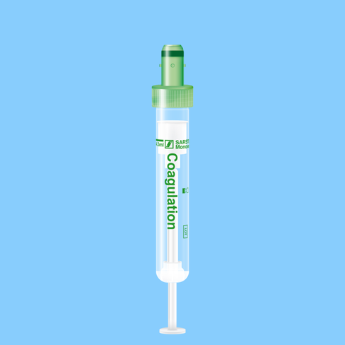 Tube S-MONOVETTE 4,3 ml Citrate-Coag Ø13 mm bouchon vert étiquette plastique x 500