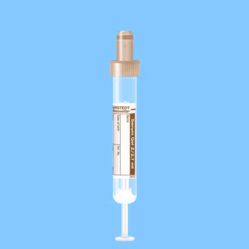 Tube S-Monovette® 2,7 ml Sérum Gel, 75 x 13, bouchon marron x 500